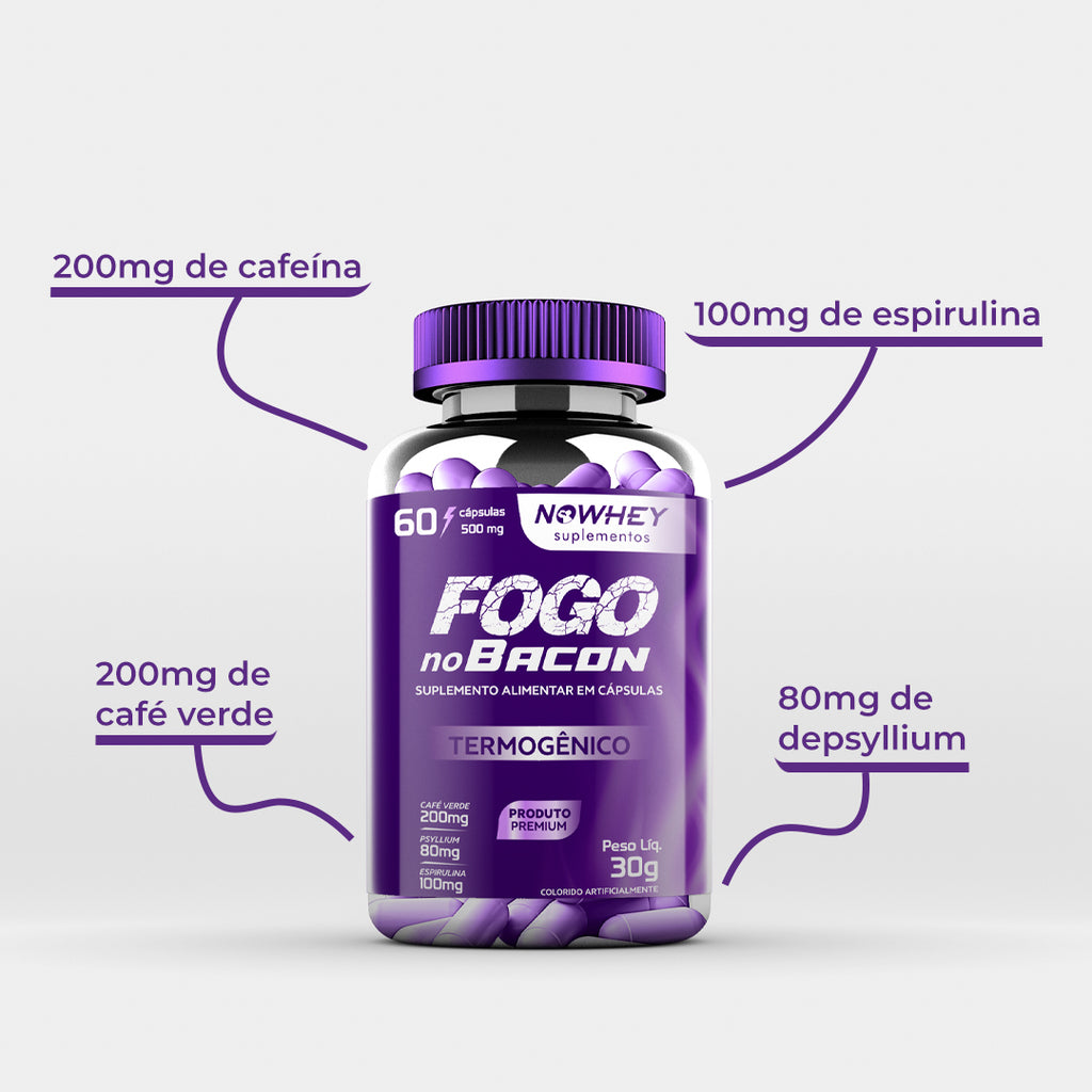 Termogênico Fogo no Bacon (60 Caps) - Nowhey Suplementos